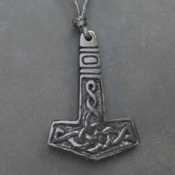 Thors Hammer Wikinger Anhänger Kette Hornschmuck Handarbeit