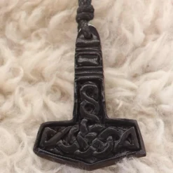 Thors Hammer Wikinger Anhänger Kette Hornschmuck Handarbeit