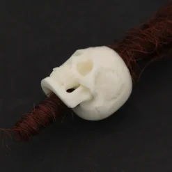 Totenkopf Haarschmuck Knochen Bartperle 1,8cm Farbe natur Bartschmuck