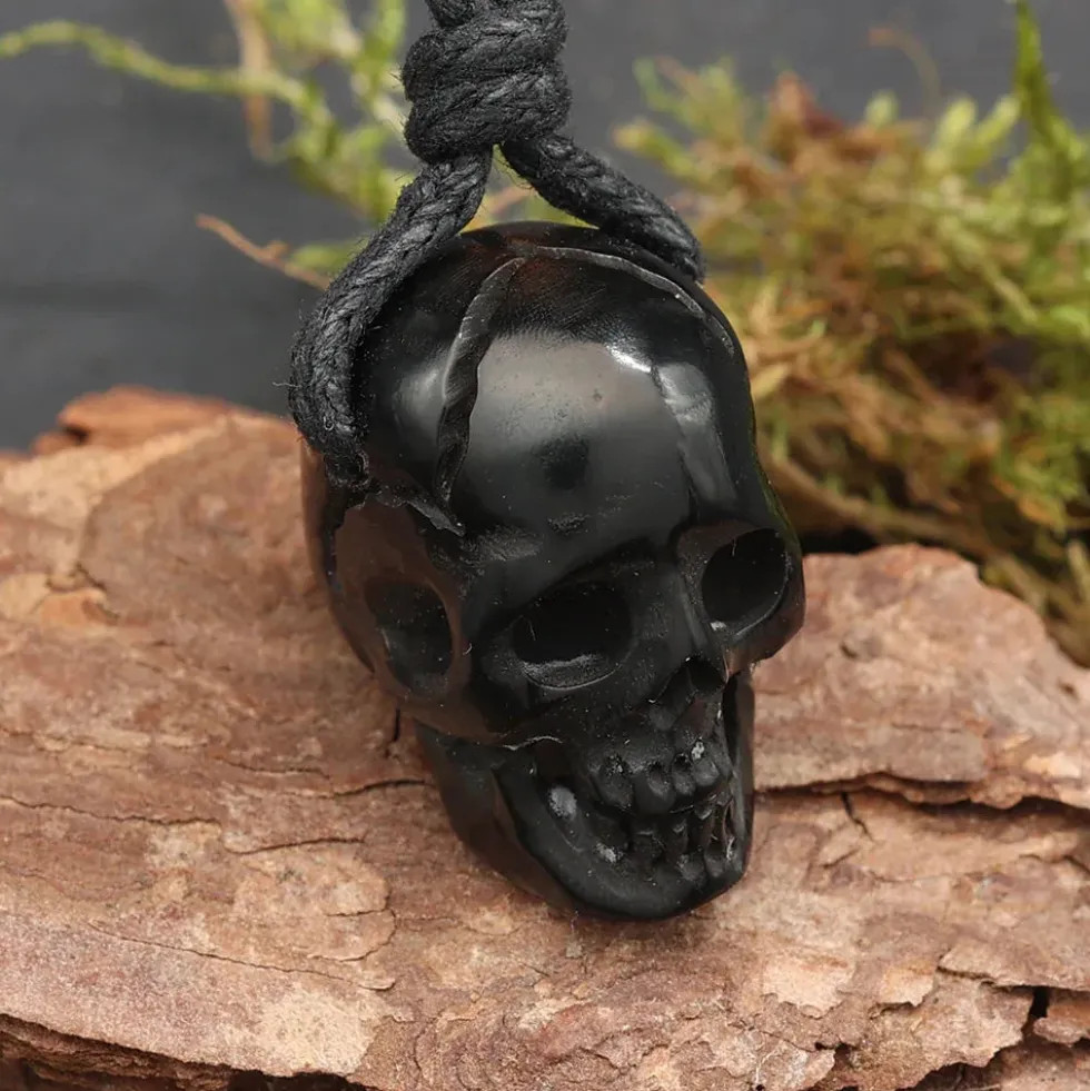 Totenkopf Horn Schmuck Anhänger