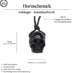 Totenkopf Horn Schmuck Anhänger