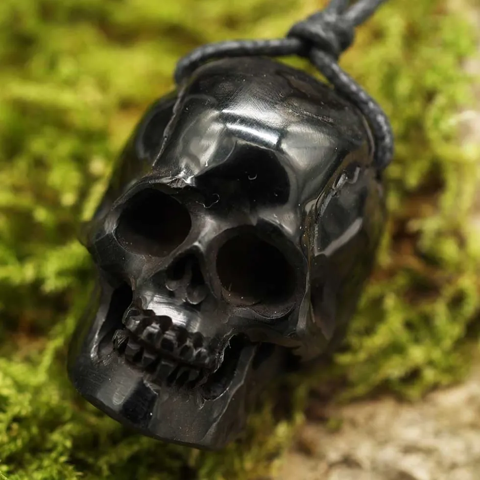Totenkopf Horn Schmuck Anhänger