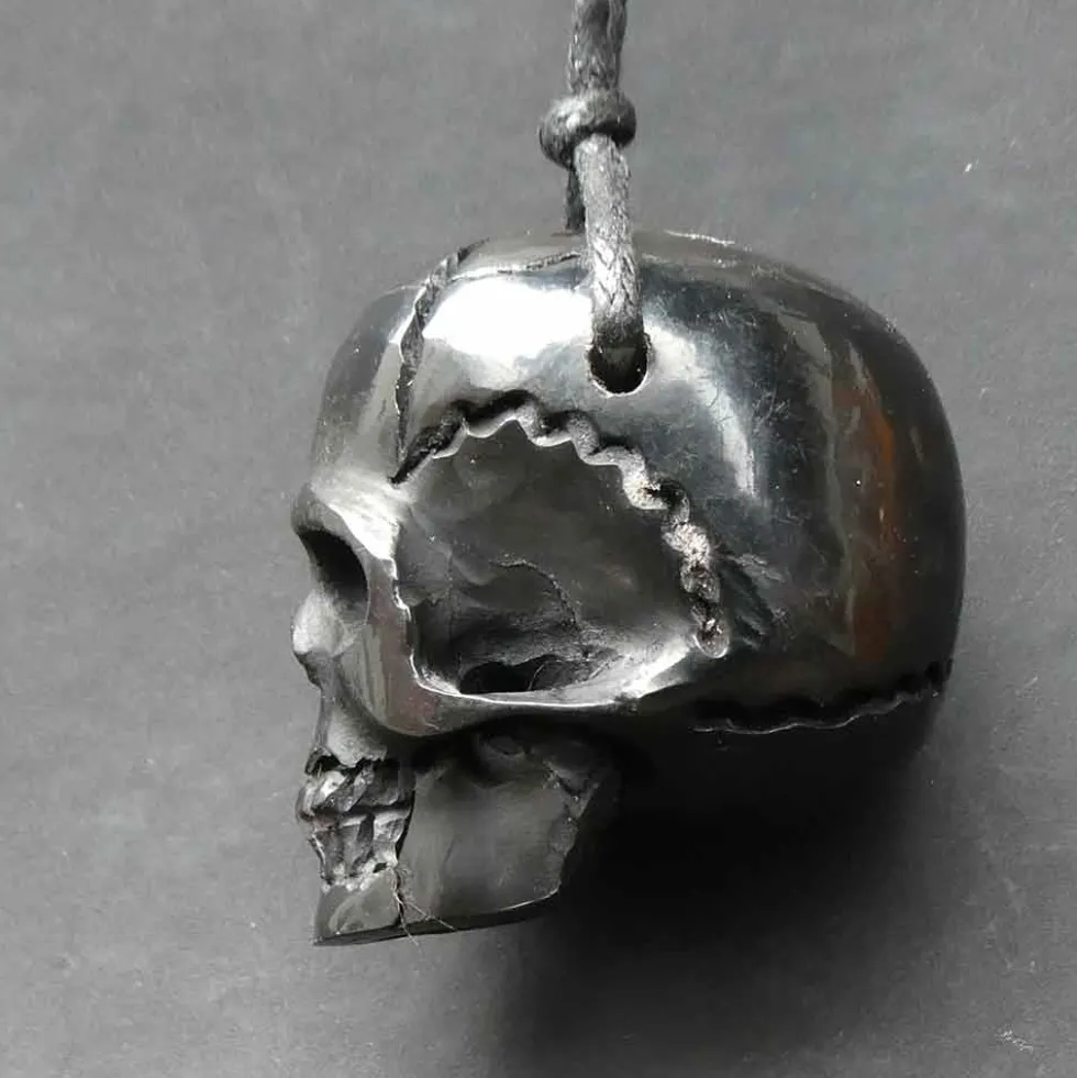 Totenkopf Horn Schmuck Anhänger