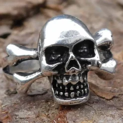 Totenkopf Ring Schmuck 925 Silber Crossbones Silbering