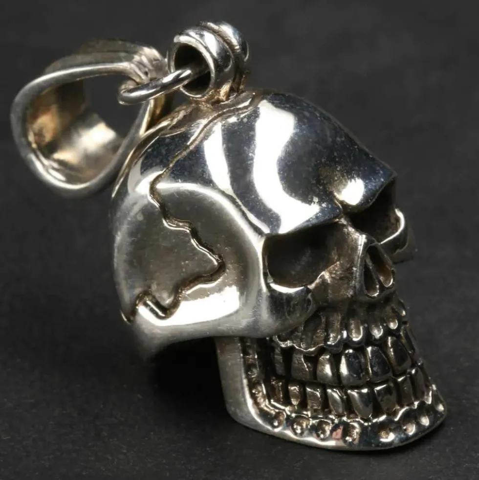 Totenkopf Schmuck Anhänger 925 Silber großer Schädel