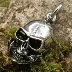 Totenkopf Schmuck Anhänger Silber 925 Skull Rose Gothik