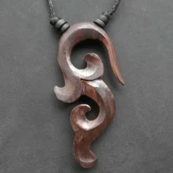 Tribal Holz Schmuck Anhänger beidseitig