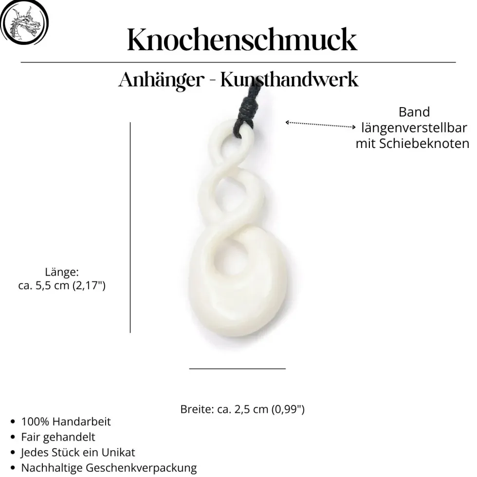 Triple Maori Schmuck aus Knochen Kette