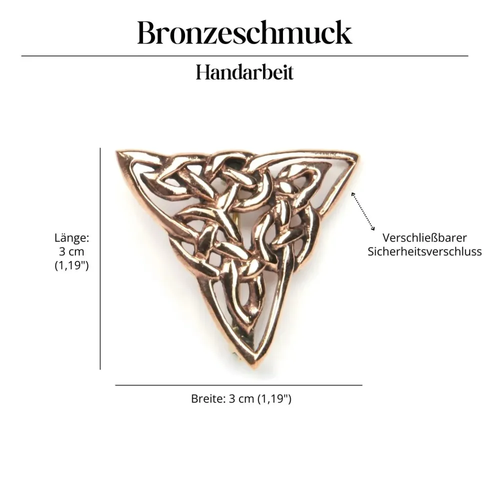 Triquetta Brosche Bronze Gewandnadel Schmuck Mittelalter