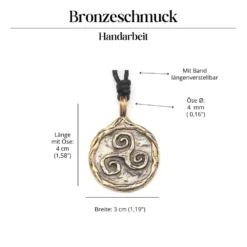 Triskel Bronze Kette Anhänger Mittelalter