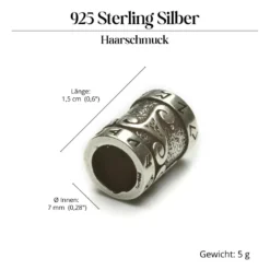 Triskele Bartperle 925 Silber Bartschmuck