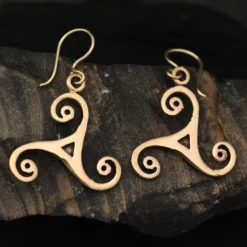 Triskele Ohrschmuck Bronze Ohrhänger