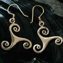 Triskele Ohrschmuck Bronze Ohrhänger