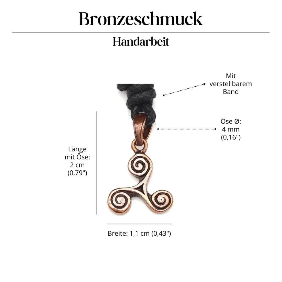 Triskele Schmuck Bronze Anhänger Triskelion