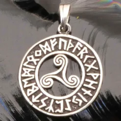 Triskel im Runen Ring 925 Silber Anhänger Triskelion