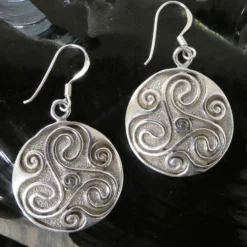 Triskelion Shild Ohrhänger 925 Sterlingsilber (Paar)