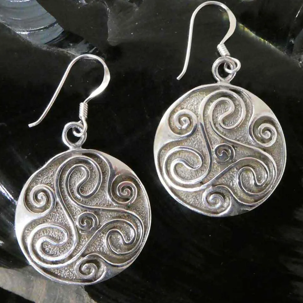 Triskelion Shild Ohrhänger 925 Sterlingsilber (Paar)