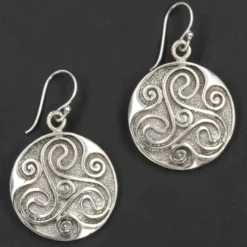 Triskelion Shild Ohrhänger 925 Sterlingsilber (Paar)