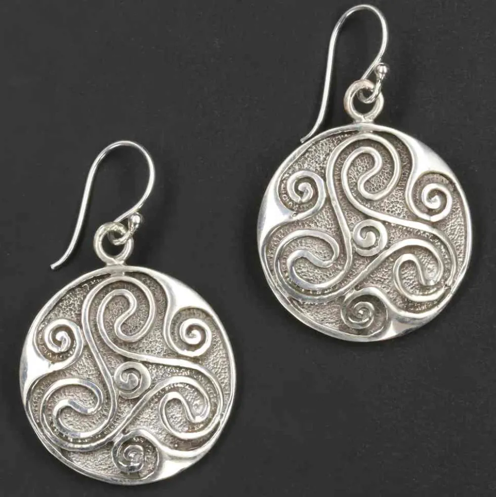 Triskelion Shild Ohrhänger 925 Sterlingsilber (Paar)