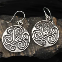 Triskelion Shild Ohrhänger 925 Sterlingsilber (Paar)