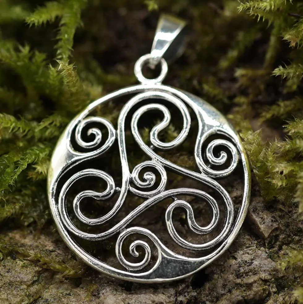Triskel Schmuck Anhänger 925 Silber offenes Triskelion