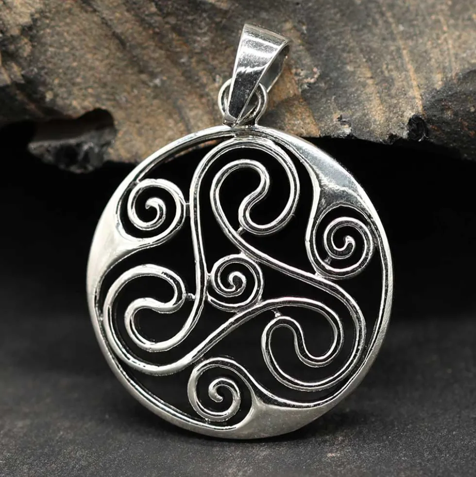 Triskel Schmuck Anhänger 925 Silber offenes Triskelion