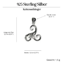 Triskel Schmuck Kettenanhänger 925 Silber