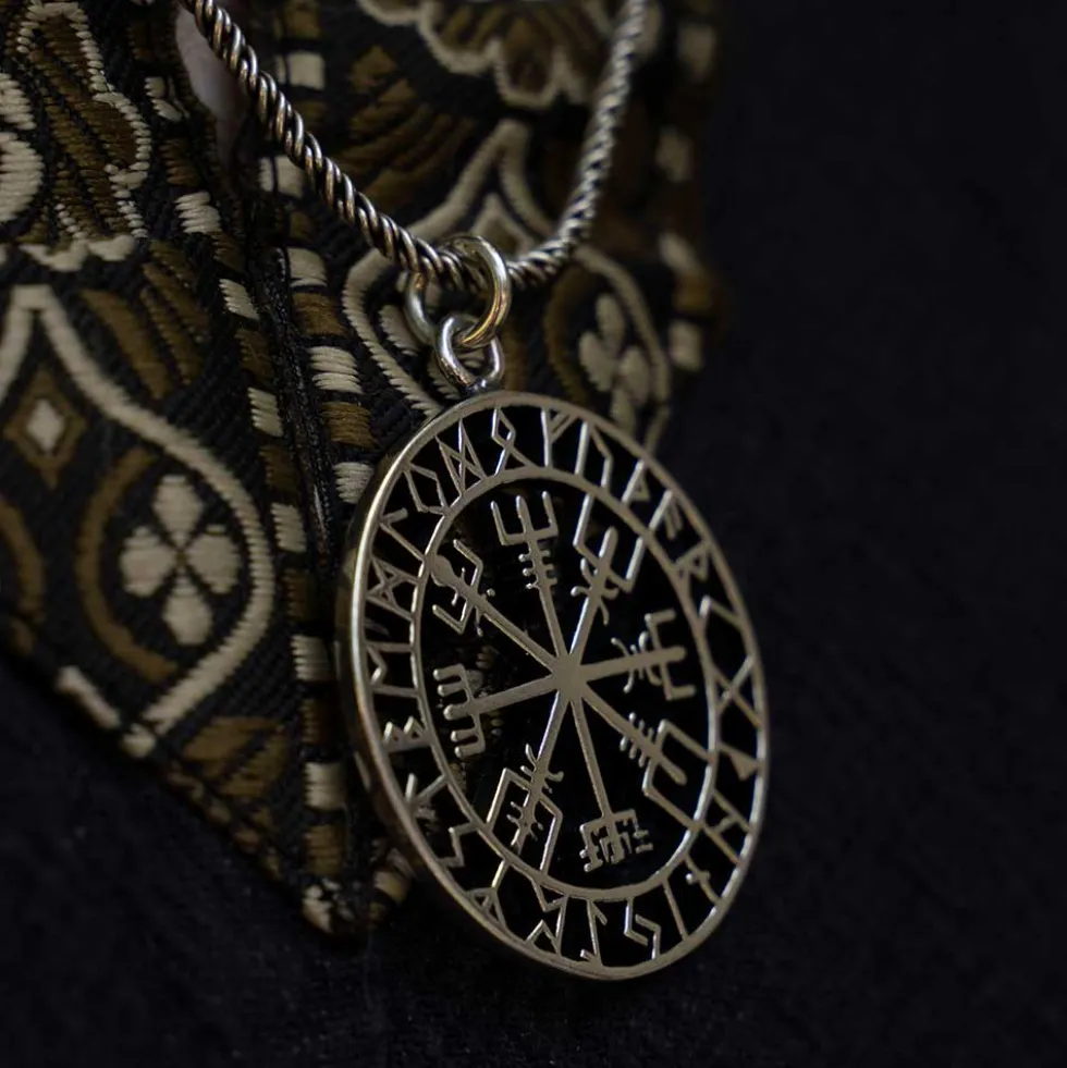 Vegvisir Runen Anhänger Wikinger Schmuck 925 Silber