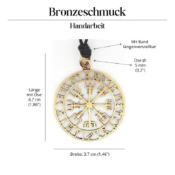 Vegvisir Schmuck Bronze Wikinger Kette Anhänger