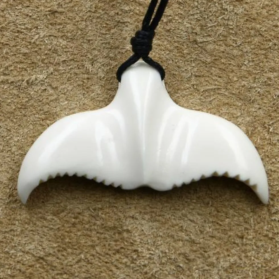 Walfluke Anhänger Schmuck aus Knochen Kette