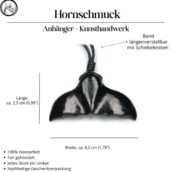 Walfluke Hornschmuck Anhänger Kette