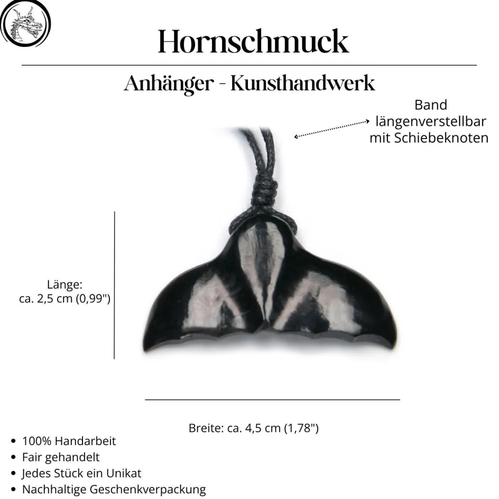 Walfluke Hornschmuck Anhänger Kette