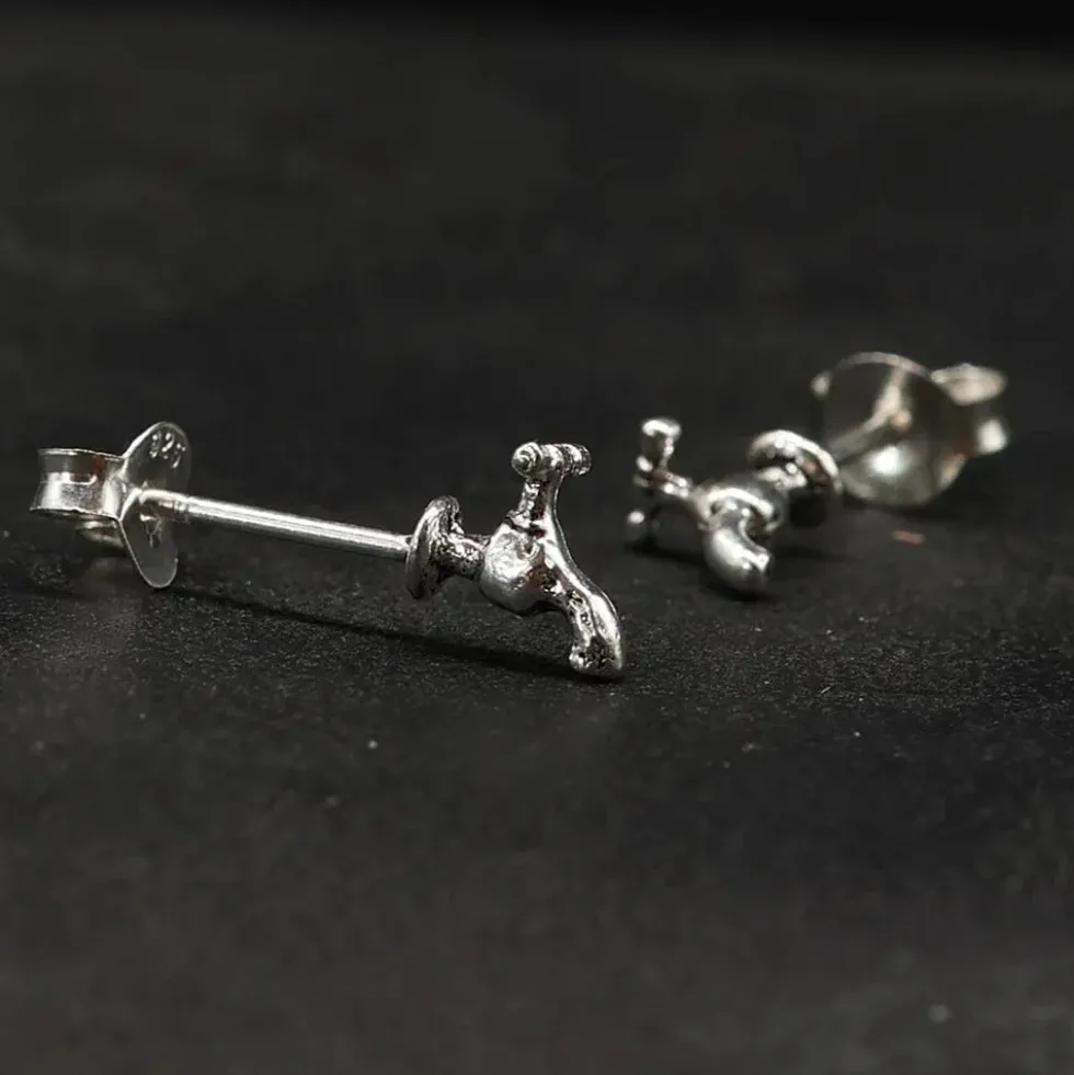 Wasserhahn Ohrstecker 925 Silber Ohrschmuck