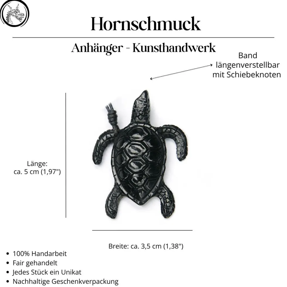 Wasserschildkröte Hornschmuck Anhänger Kette