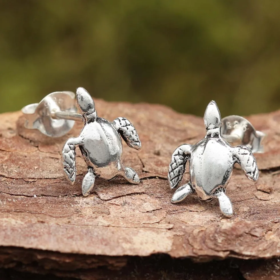 Wasserschildkröte Ohrstecker 925 Silber Ohrschmuck