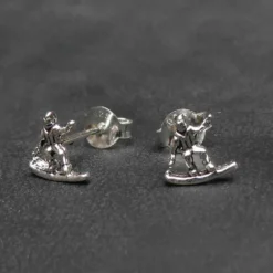 Wellenreiter Ohrstecker 925 Silber Ohrschmuck Surfer