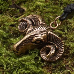 Widderkopf Bronze Anhänger Schmuck