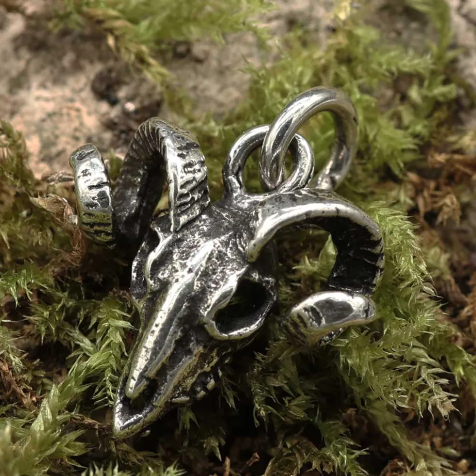 Widder Schmuck Anhänger aus 925 Silber Widderkopf