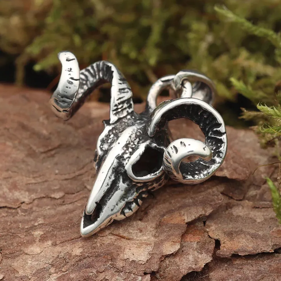 Widder Schmuck Anhänger aus 925 Silber Widderkopf