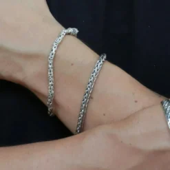 Wikinger Armband 925 Sterlingsilber 4 mmArmschmuck