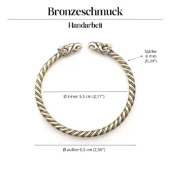 Wikinger Armreif Bronze Raben Armschmuck 5,5 cm innen