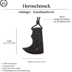 Wikinger Axt Hornschmuck Anhänger handgefertigter Schmuck