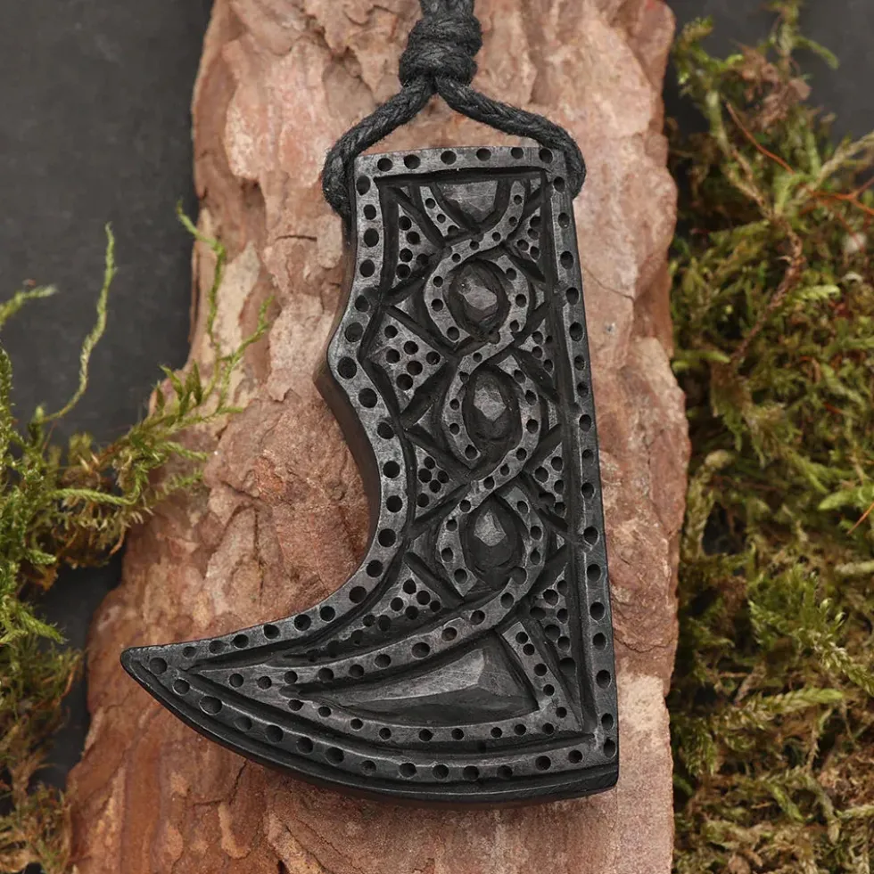 Wikinger Axt Hornschmuck Anhänger handgefertigter Schmuck