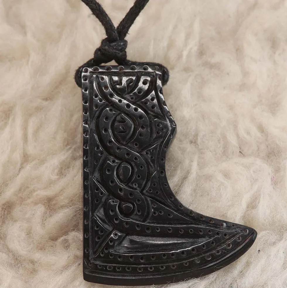 Wikinger Axt Hornschmuck Anhänger handgefertigter Schmuck
