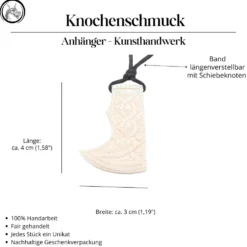 Wikinger Axt Knochen Schmuck Anhänger handgefertigter Schmuck
