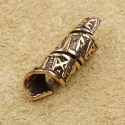 Wikinger Bartperle Runen Bronze Bartschmuck