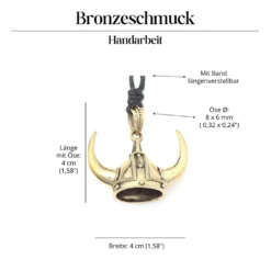 Wikinger Helm Bronze Schmuck Kette massiv