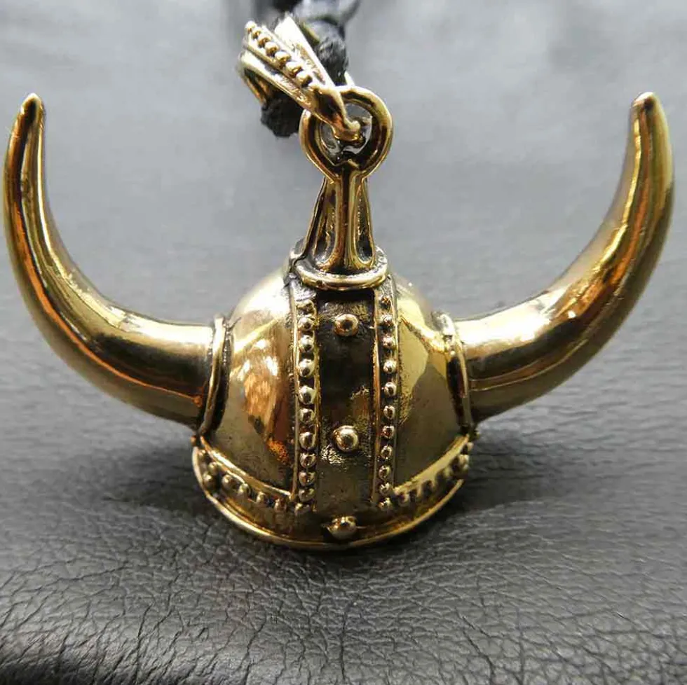 Wikinger Helm Bronze Schmuck Kette massiv