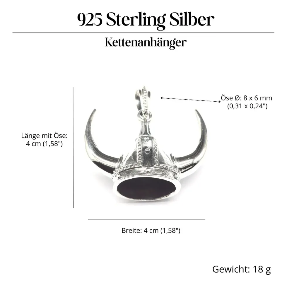 Wikinger Helm 925 Silber Anhänger Schmuck ausgefallen