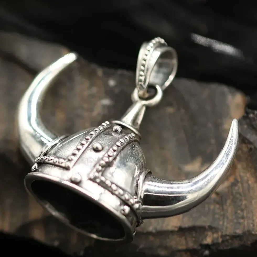 Wikinger Helm 925 Silber Anhänger Schmuck ausgefallen